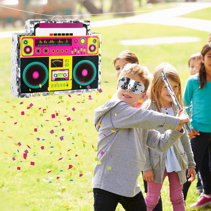 Hooqict Mexican Pinata with Blindfold and Bat Stick Party Pinata for Fiesta Carnival Cinco de Mayo Decorations Kids Adults Mexican Party Games Birthday Party Supplies