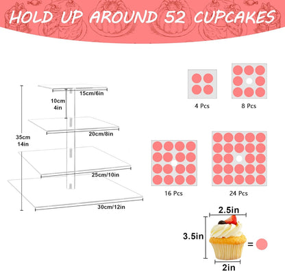 Acrylic Cupcake Tower, 7-Tier Round Cake Stand for 100 Cupcakes, Dessert Display for Parties & Weddings