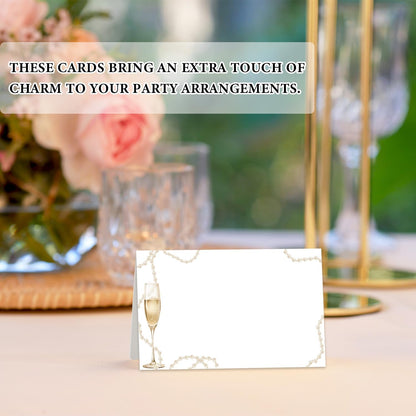 Blue Floral Place Cards for Table Setting, Birthday Baby Shower Folded Tent Cards Wedding Seating Cards for Bridal Shower, Anniversary, Engagement Food Name Card for Party Decoration, 25pcs /A10