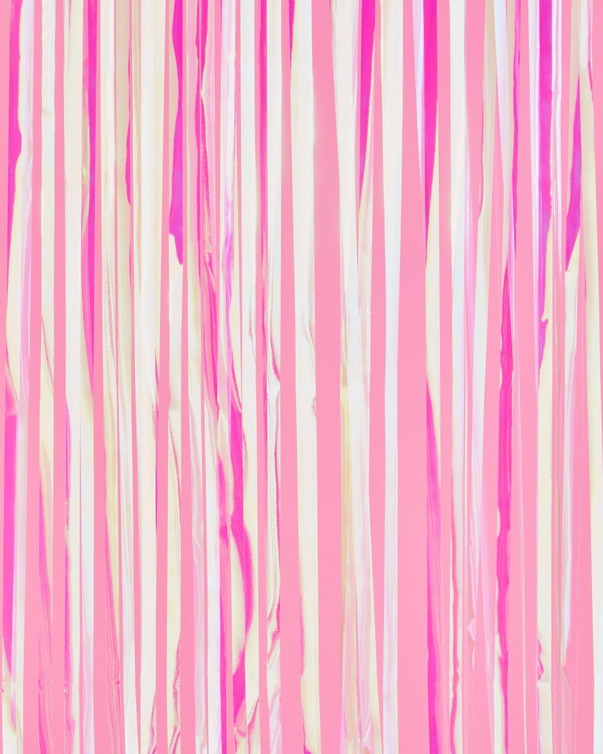 xo, Fetti Decorations Iridescent Fringe Foil Curtain - Set of 2 | Bachelorette Party Bridal Shower Backdrop, Wedding, Birthday Photo Booth