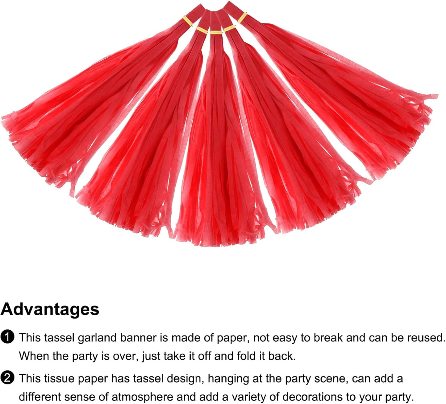 MECCANIXITY 15Pcs Light Blue Tassel Garland Banner with Rope Tissue Paper Tassels Party DIY Kits for Anniversary Wedding Birthday Party