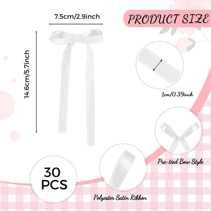 30 Pack Bow Cake Toppers Pink Ribbons Bows for Cake Coquette Themed Bow Cupcake Toppers Pink Bow Birthday Decorations for Baby Shower, Birthday, Wedding, Bachelorette, Mothers Day Decorations