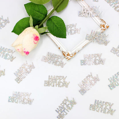 Pink Happy Birthday Confetti - Girl Birthday Party Decorations - Light Pink Glitter Scatters for Baby Girl Party Table Decor Supplies - 100PC