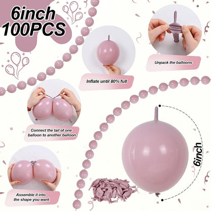 Gold Quick Link Balloons, 60PCS Linking for Balloon Wall Arch Chains, 6inch Linkable for Wedding Birthday Baby Shower Engagement Graduation Party Decorations