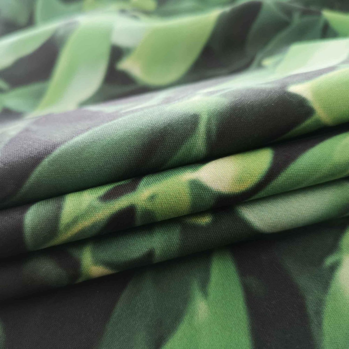 Green Leaves Backdrop - Nature Greenery Polyester Photography Background for Birthday Wedding Decor Soft Fabric Wall Banner | Baby Shower, Safari, Dinosaur Theme Photo Booth(7x5ft)