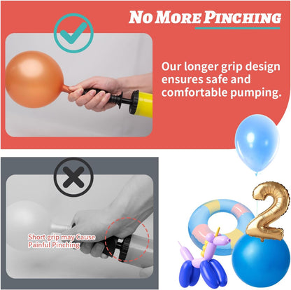 Balloon Pump, Effortless High-Volume Hand Pump for Yoga Balls, Dual-Action Balloon Inflator for Quick Inflation, Ergonomics Durable Air Pump with Tools for Party Decorations, Exercise Balls