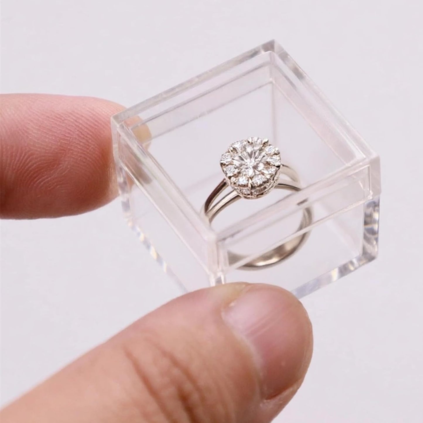 KissYou Acrylic Box Clear Boxes with Lid 12 Packs Small Candy Box Display Square Cube Wedding Graduation Party Decorations Jewlry Gift Box