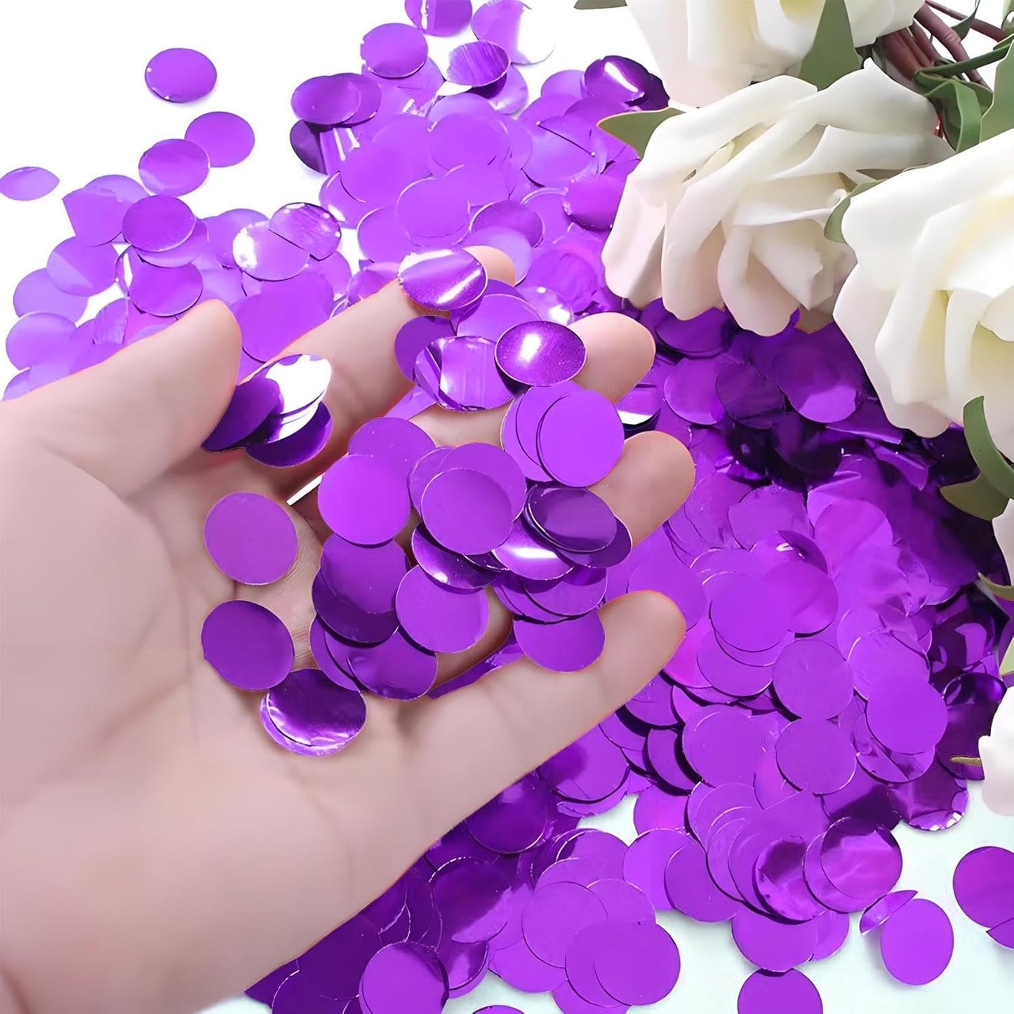 Blue Metallic Foil Confetti 8000 Pcs Shiny Round Table Confetti for Fill Balloon Wedding Graduation Party Decorations,60g of pack