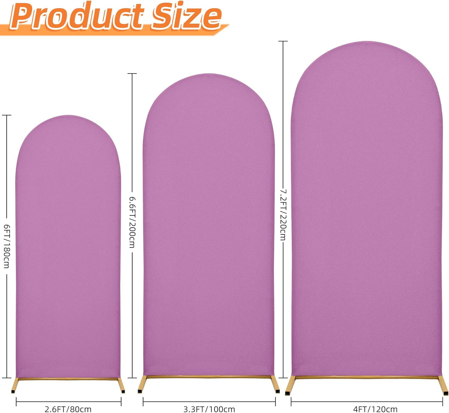 3-Piece Arch Cover Bundle – 7.2FT, 6.6FT & 6FT Stretch Spandex Backdrop Set – Wedding, Birthday & Photo Booth Arch Covers for Every Event