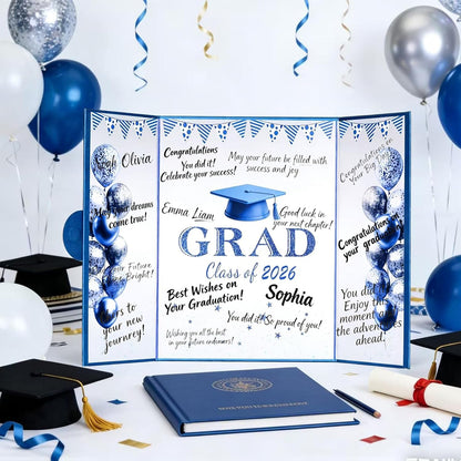 Green Graduation Party Decorations Class of 2026 - Extra Large 22" x 14" Graduation Guest Book to Sign Signature Board for Graduation Gifts Congrats Grad Party Favors Supplies Decor Keepsake