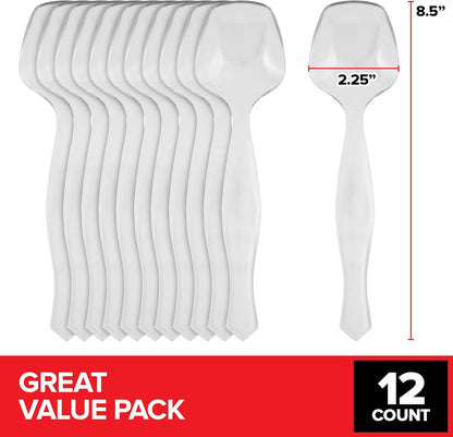 12 Count Clear Plastic Utensils for Catering, Weddings, Holidays, Buffet and Party Use – Stock Your Home