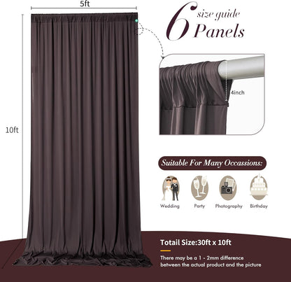 10 ft x 10 ft Wrinkle Free White Backdrop Curtains for Wedding Parties, Polyester Photography Backdrop Drapes for Birthday Parties Stage Backdrop Stand, 2 Panels 5x10FT Background Curtains
