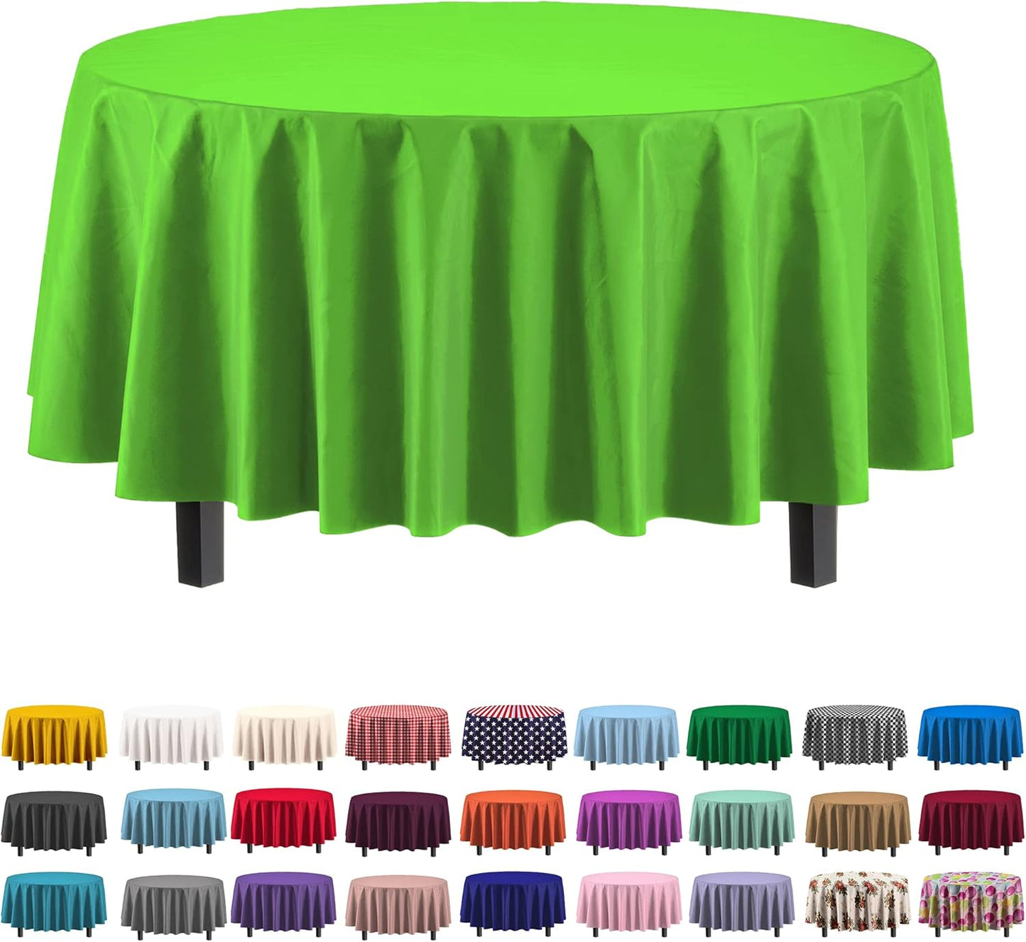 Exquisite Party Solids 6-Pack Premium Plastic Tablecloth 54in. x 108in. Rectangle Plastic Table Cover - Navy
