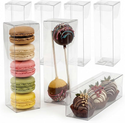 VGOODALL 100 Pcs Clear Favor Boxes, 2x2x2 Inch Small Transparent Cube Gift Boxes for Candy, Macarons, Jewelry, Wedding, Birthday, Baby Shower Party Favors