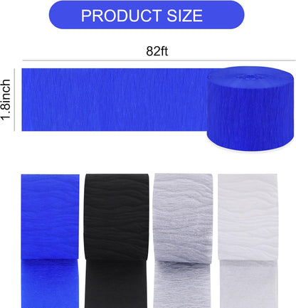 BEISHIDA 8 Rolls Red Yellow Blue and Green Crepe Paper Streamers for Carnival Circus Sesame Street Paw Party Decorations, Birthday DIY Craft Paper(1.8 Inch x 82 Ft/Roll)