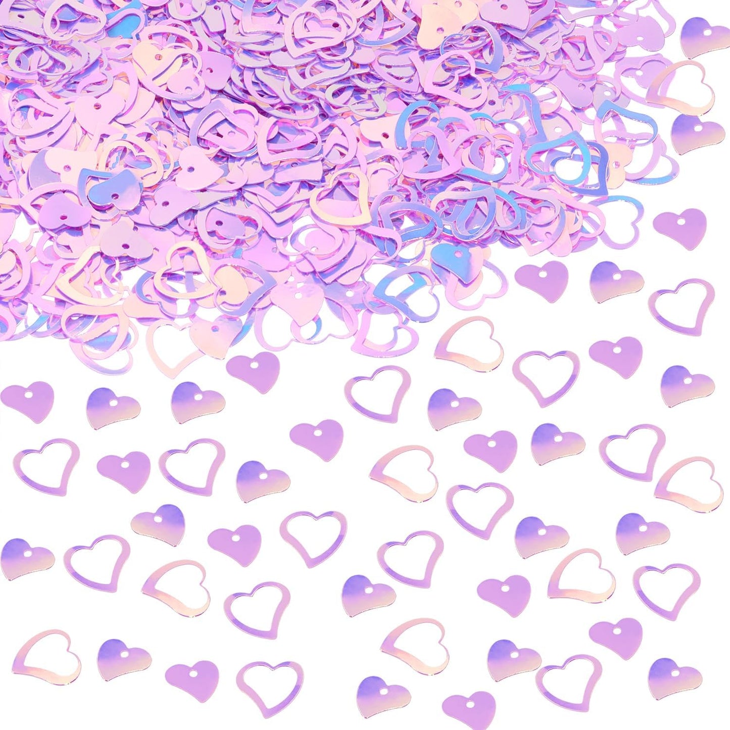 ONLYKXY 1200Pcs Love Heart Shaped Confetti, Table Wedding Decoration, Glitter Confetti for Wedding Party (Silver)