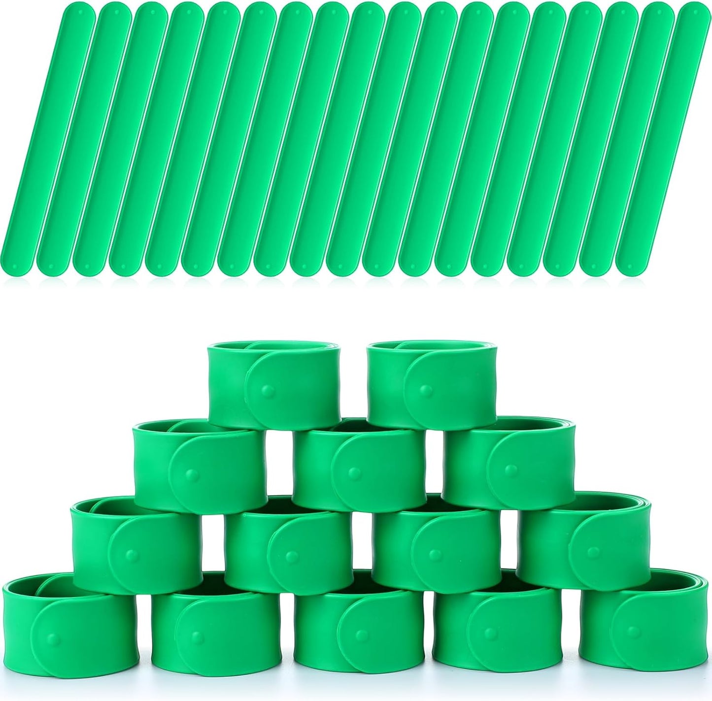 Vinsot 30 Pcs Silicone Slap Bracelets Gift for Kids DIY Slap Bands Party Favor Soft Blank Snap Wristbands Bulk for School Craft Project Painting Classroom Prizes Birthday Wedding