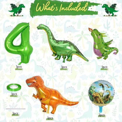 Dinosaur 5th Birthday Decorations, Dinosaur Birthday Party Decorations with Giant Inflatable Dinosaur Balloons 40 Inch Helium Foil Mylar Number 5 Balloons for Dinosaur Theme Birthday Party Decorations