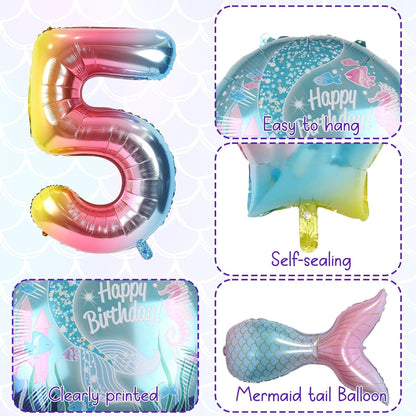 Dinosaur 5th Birthday Decorations, Dinosaur Birthday Party Decorations with Giant Inflatable Dinosaur Balloons 40 Inch Helium Foil Mylar Number 5 Balloons for Dinosaur Theme Birthday Party Decorations