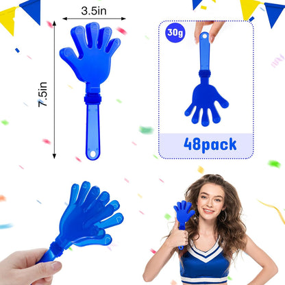 Junkin 48 Pcs Hand Clappers Bulk 7. 5 x 3. 5 Inches Noise Makers Party Favors Clapping Noise Maker Clacker for Birthdays Game Prizes Rewards Football Sporting Events Cheers Supplies (Black,White)