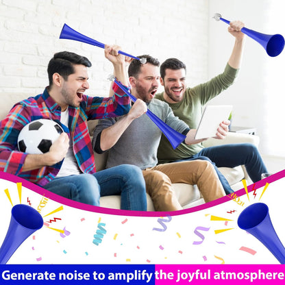Collapsible Stadium Horn 24 Inch Vuvuzela Plastic Trumpet Blow Horns Noise makers for Sporting Events School Sports Football Games Party Supplies Favors Accessories (Black)