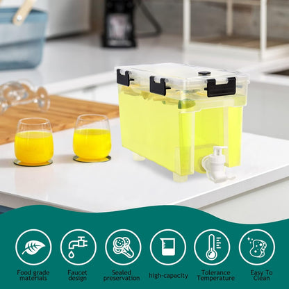 2.5 Gallon Drink Dispenser For Fridge,Beverage Dispenser With Spigot. Milk,Lemonade Dispenser,Juice Containers With Lids For Parties And Dairly Use,100% Sealed And Filter screen（1+1.5）Gallon