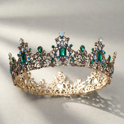 SWEETV Queen Crown for Women - Baroque Wedding Tiaras and Crowns,Jeweled Tiara Crown,Prom Birthday Halloween Hair Accessories