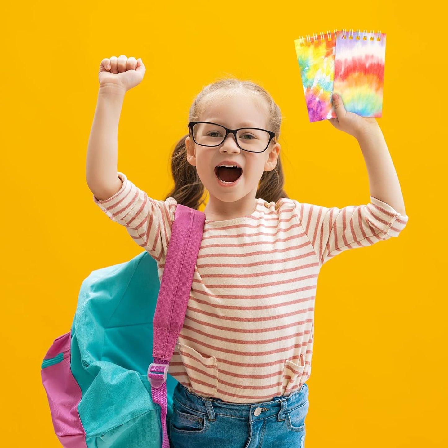 Dianelhall 24 Pcs Mini Tie Dye Notebooks Colorful Party Favors Mini Spiral Notepads Party Supplies for Kids End of Year Graduation Kindergarten Preschool Birthday School Classroom Gifts