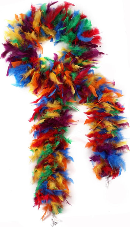 SOGUGOM Red 35g Feather Boas - 2 Yards Boa Feathers for Party, Wedding, Centerpieces, Concert, Costume and Christmas Tree(Red)