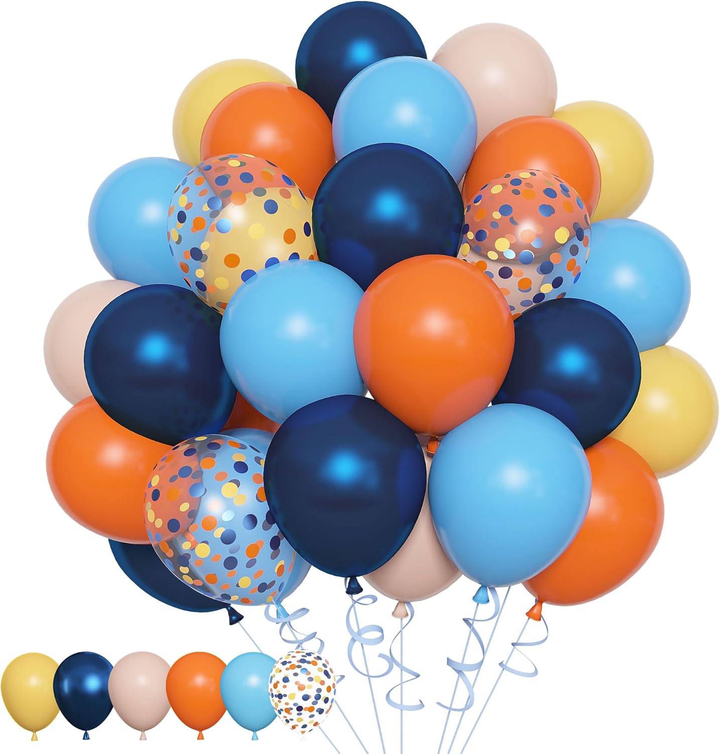 Amandir 153pcs Purple Blue Pink Balloon Garland Arch Kit, Different Sizes 18 12 10 5 inch Teal Yellow Latex Metallic Confetti Balloons for Magic Birthday Engagement Party Decoration