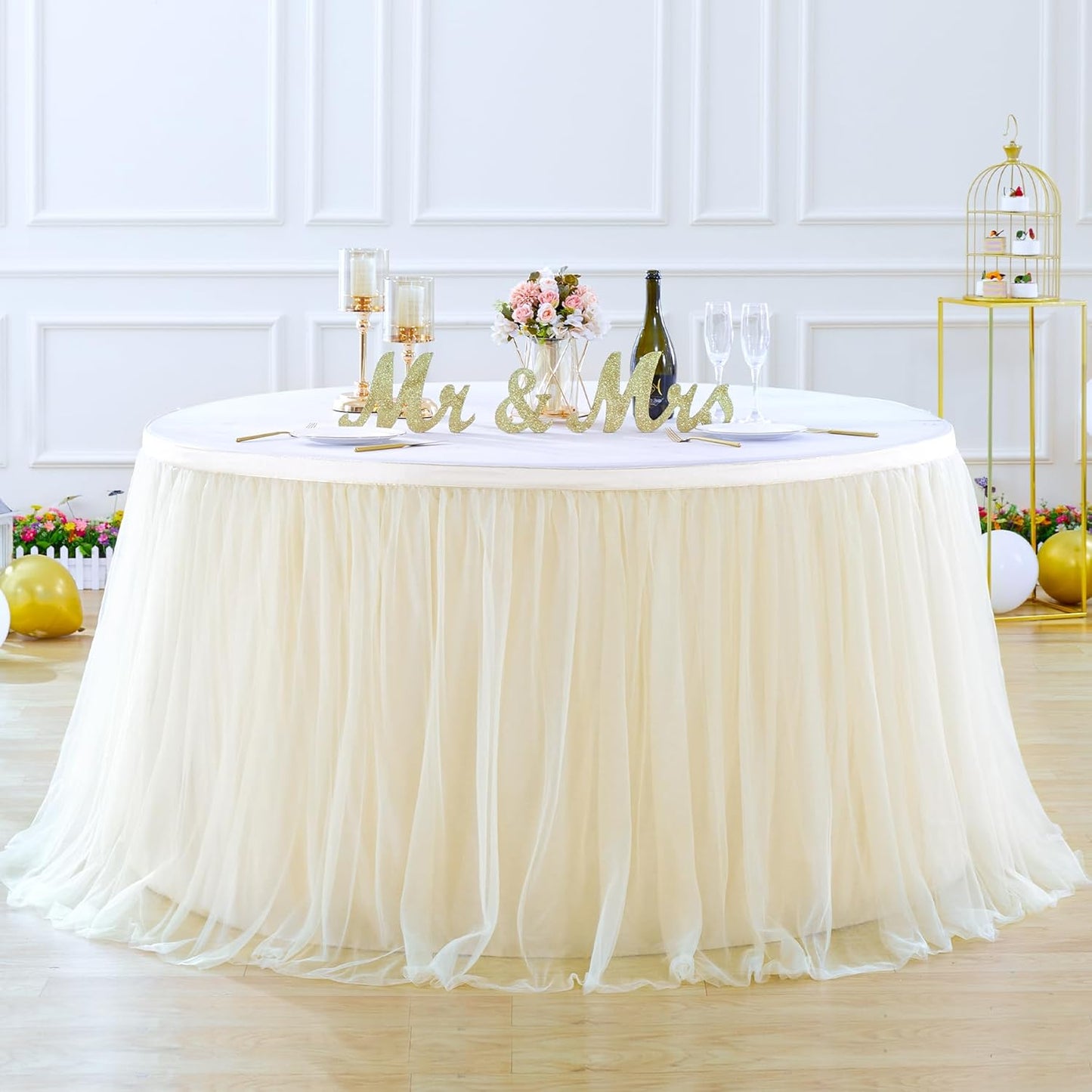 Suppromo 6ft Pink Tulle Table Skirt Baby Shower Tablecloth for Rectangle Tables or Round Tables Pink Ruffle Tutu Table Skirts Desk Skirt for Princess Girls Birthday Party Cake Dessert Decorations