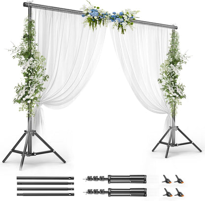 BEIYANG 6.5x6.5 FT Backdrop Stand, Adjustable Photo Background Stand Support kit with Carry Bag for Parties, Decoration, Wedding, Photo Video Studio Shooting