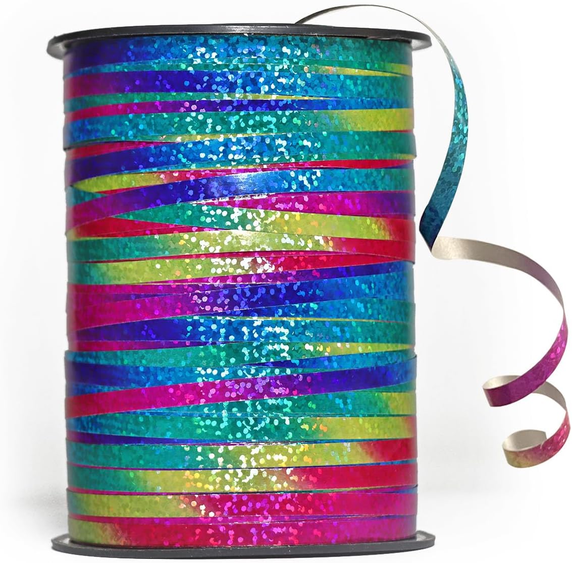 Rainbow Curling Ribbon, 500 Yard Metallic Shiny Curling Ribbon, 1/5" for Presents, Balloons, Parties & Festivals