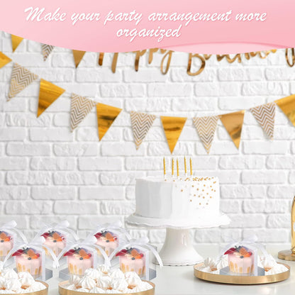 Thenshop 50 Pcs Clear Cupcake Boxes Individual 3.5 Inch Plastic Single Cupcake Containers Boxes with Inserts and Ribbon Individual Cake Storage Holders for Cake Kitchen(Dark Blue)