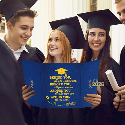 QIYANPAX Graduation Guest Book 2026, Blue and Gold Graduation Decorations Class of 2026, Graduation Signature Book, Congrats Grad Guest Book Alternative, Unique Graduation Gifts