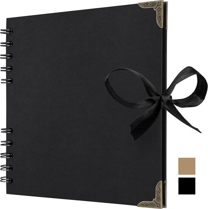Bstorify Scrapbook Album 60 Pages (8 x 8 Inch) Brown Thick 200gsm Kraft Paper, Photo Album Scrapbook, Memory Book - Ideal for Your Scrapbooking Albums Art & Craft Projects