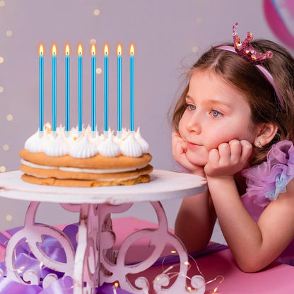 BEAN LIEVE 30-Count Champagne Gold Long Thin Metallic Birthday Candles, Cake Candles, Birthday Parties, Wedding Decorations, Party Candles, Cake Decorations
