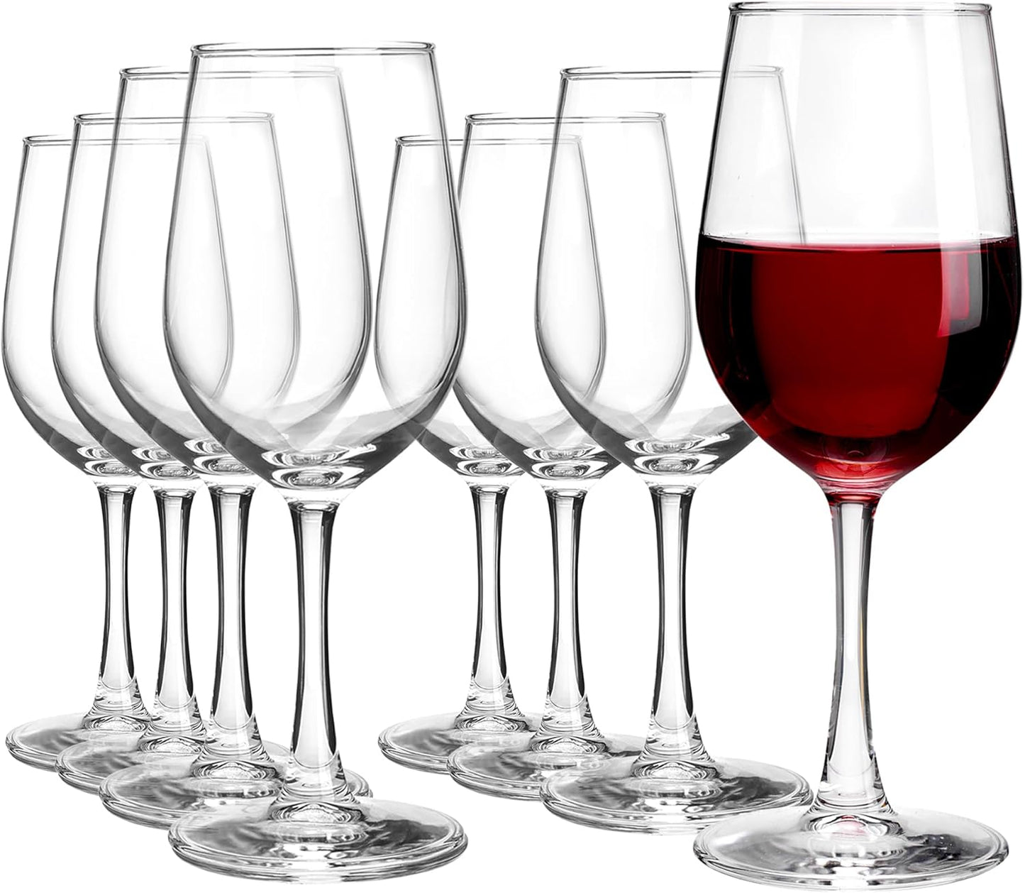 UMI UMIZILI 12 Ounce - Set of 12, Classic Durable Red/White Wine Glasses For Party