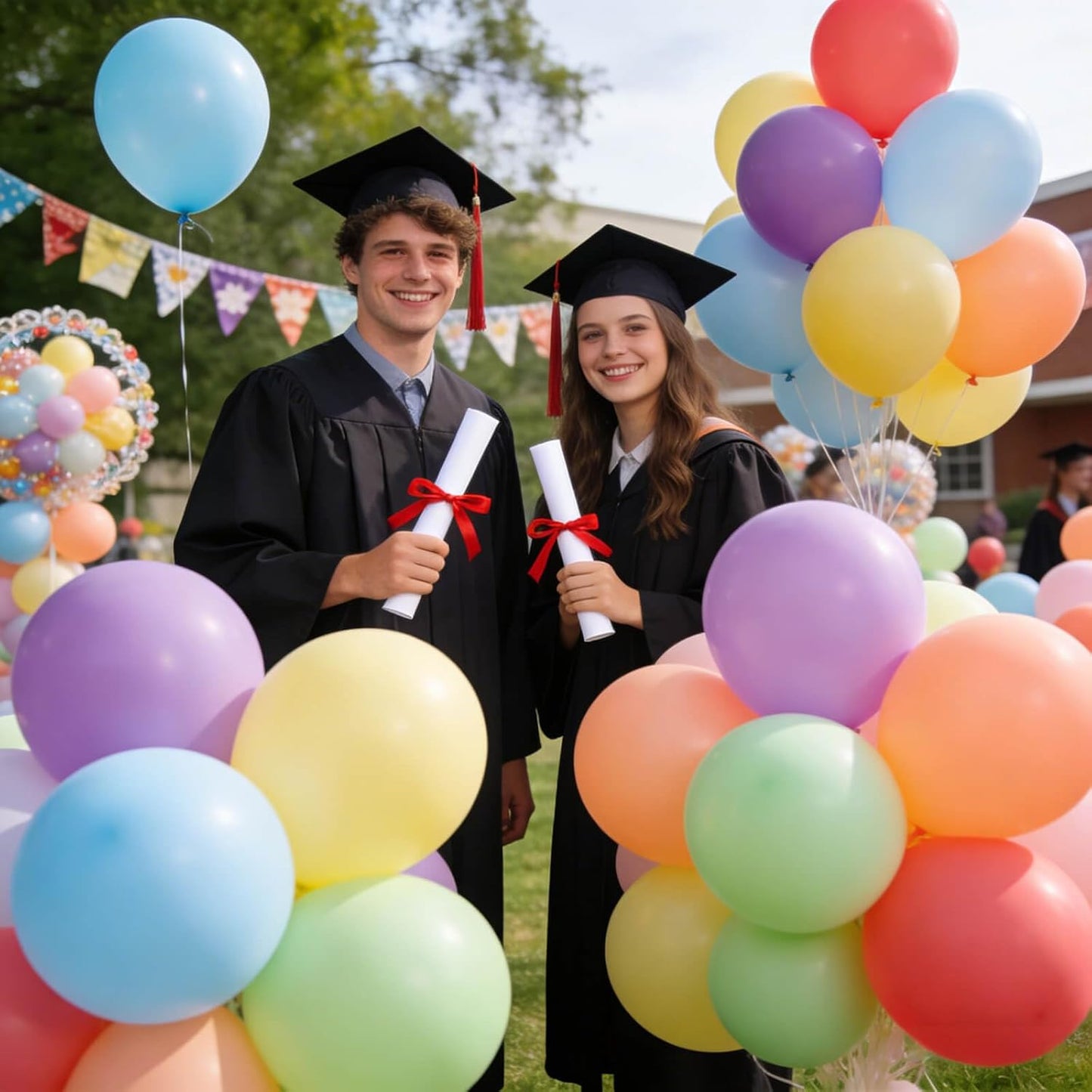 110pcs Black Balloon 12 inch, Black Latex Balloons for Birthday Party Baby Shower Wedding(with 2 Ribbons). - Colors B