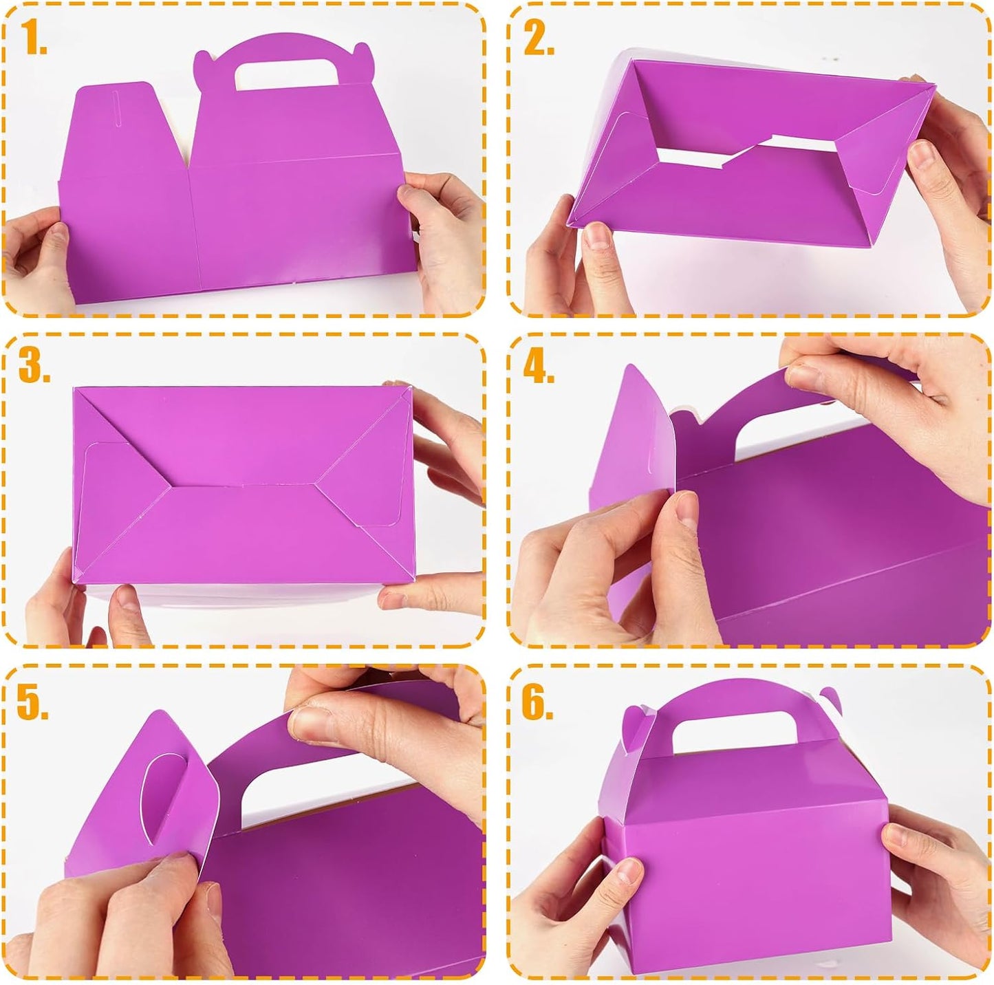 VGOODALL 16PCS Gable Treat Boxes Goodie Bags, 6x3.5x3.5inch Colorful Paper Gift Boxes for Kids Snacks, Candy, Toys, Birthday Party, Wedding