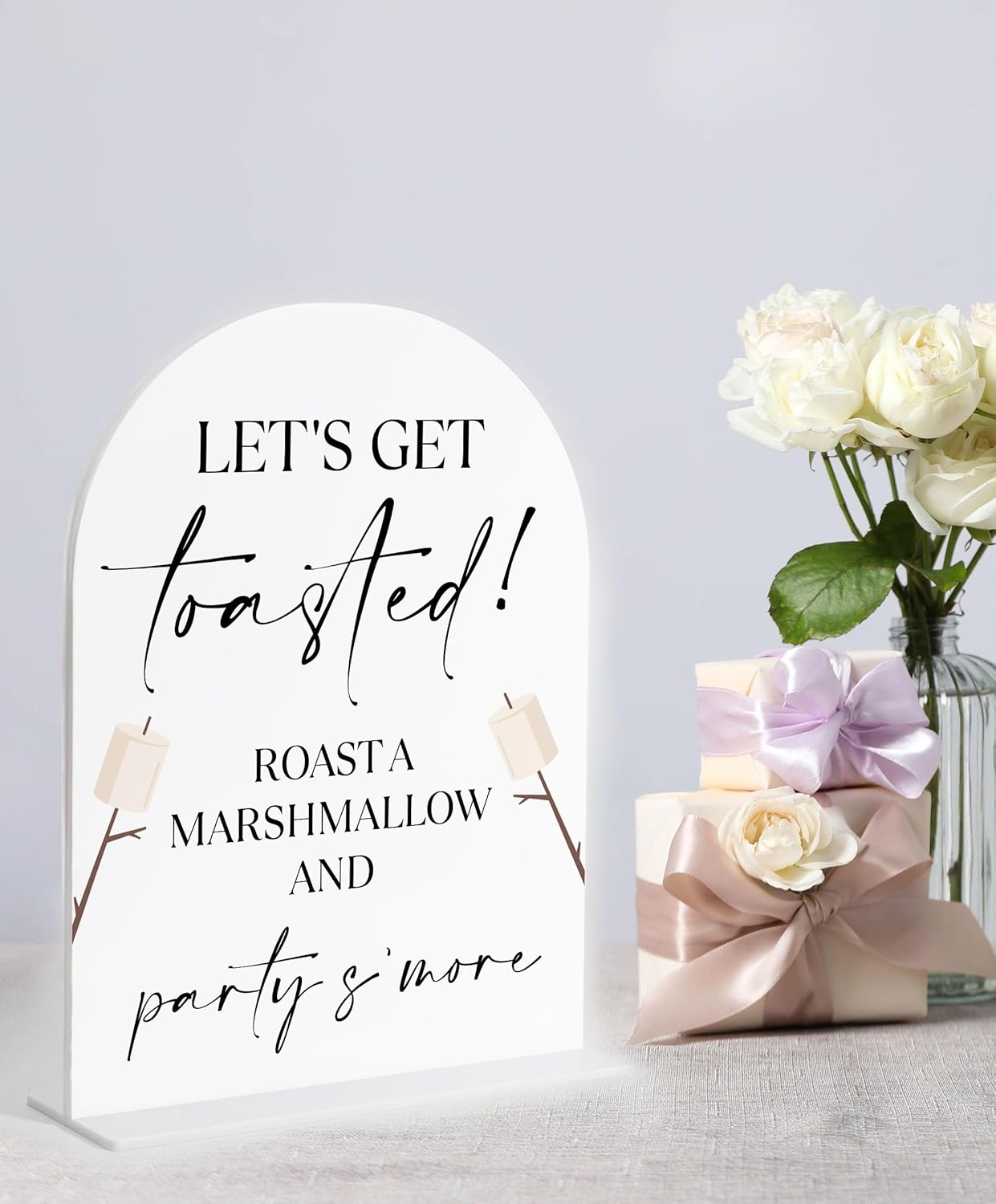 Audio Guest Book Sign, White Arch Acrylic Wedding Sign, Audio Guest Book Wedding Phone, Bridal Shower Decor, Engagement Party Decor, Centerpiece Table Decorations Party for Bride and Groom-14