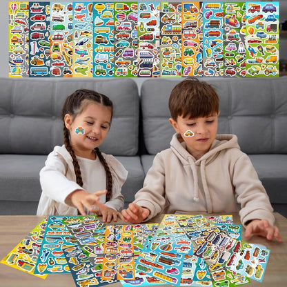 48 Sheets Stickers for Kids, Cute Stickers Variety Pack for Scrapbooking, Teachers Classroom Prizes, Goodie Bag Stuffers Including Animals, Cars, Dinosaurs, Fishes, Hearts, Stars and More