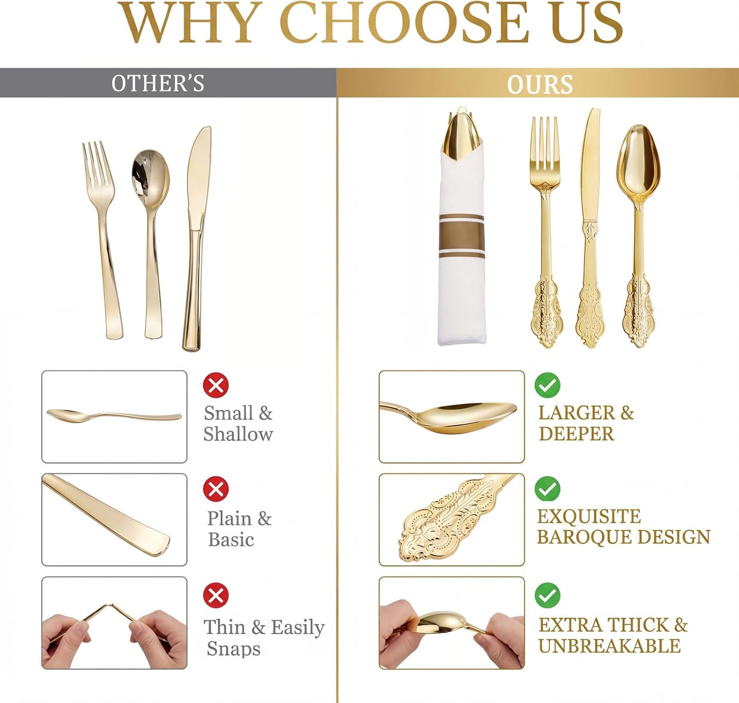 Liacere 100 Pack Silver Plastic Silverware-Pre Wrapped cutlery and Napkin-Pre Rolled Silverware Disposable 100 Forks, 100 Knives 100 Spoons, 100 Napkins Plastic Utensils＆Wedding