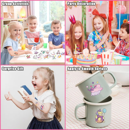 Partywind 408 PCS Kids Tattoos for Party Supplies, Individually Wrapped Sheet Temporary Tattoos Stickers for Kids Goodie Bag Stuffers, Fun Birthday Party Favors - Mixed