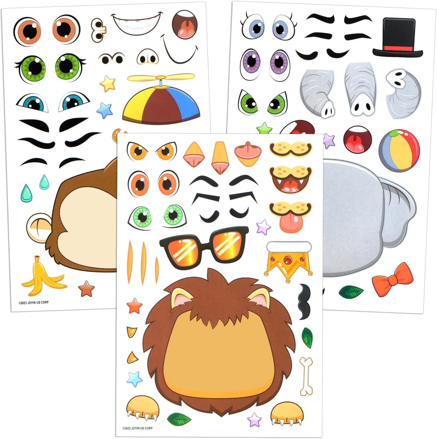 JOYIN 36 Sheets 9"x6" Make a face Stickers for Kids, Make Your Own Animal Stickers with Unicorn, Dinosaur, Sea and Safari Animals, Crafts Birthday Party Favors, Goodie Bags Classroom Activities