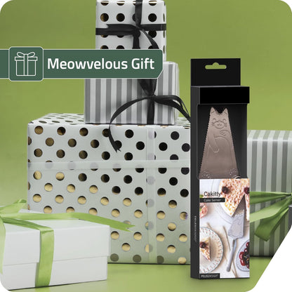 PELEG Design Cakitty Stainless Steel Cat-Shaped Cake Knife and Pie Server – Cake Cutting Knife with Serrated Edges, Dishwasher Safe - Ideal Gift Idea