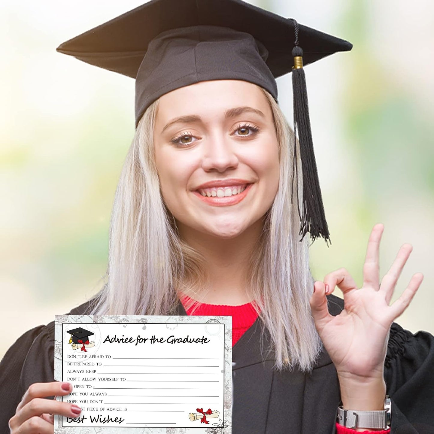 Graduation Advice Cards - 50-Pack Graduate Party Supplies 2026 Advice for the Graduate Decorations Party Favors Table Games Personalized Graduations Cards