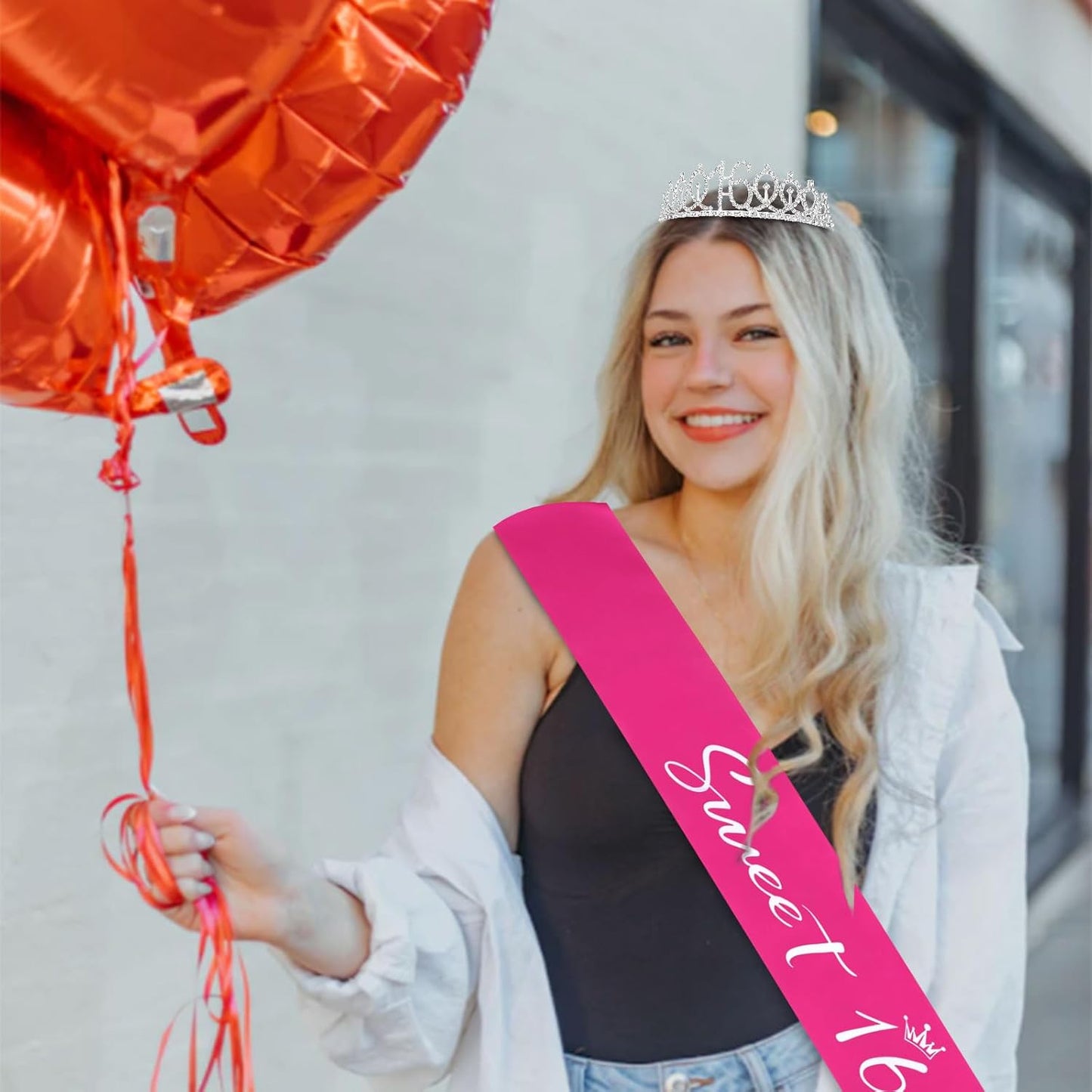 CAVETEE Silver Birthday Crown for Girls Birthday Decorations Birthday Gifts for Women and Girls