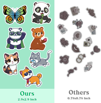 OHOME 100 PCS Water Bottle Stickers for Kids,Cute Animal Aesthetic Sticker Pack - Waterproof Vinyl Kawaii Stickers for Girls Boy Classroom Prizes,Party Favors for Scrapbook, Laptops, Journal,Birthday