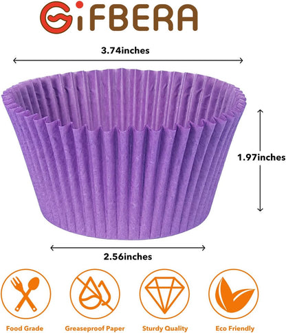 Gifbera Bright Rainbow Standard Cupcake Liners Solid Colorful Paper Baking Cups 400-Count